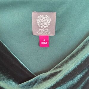 Vince Camuto Deep Teal Velvet Wrap Blouse